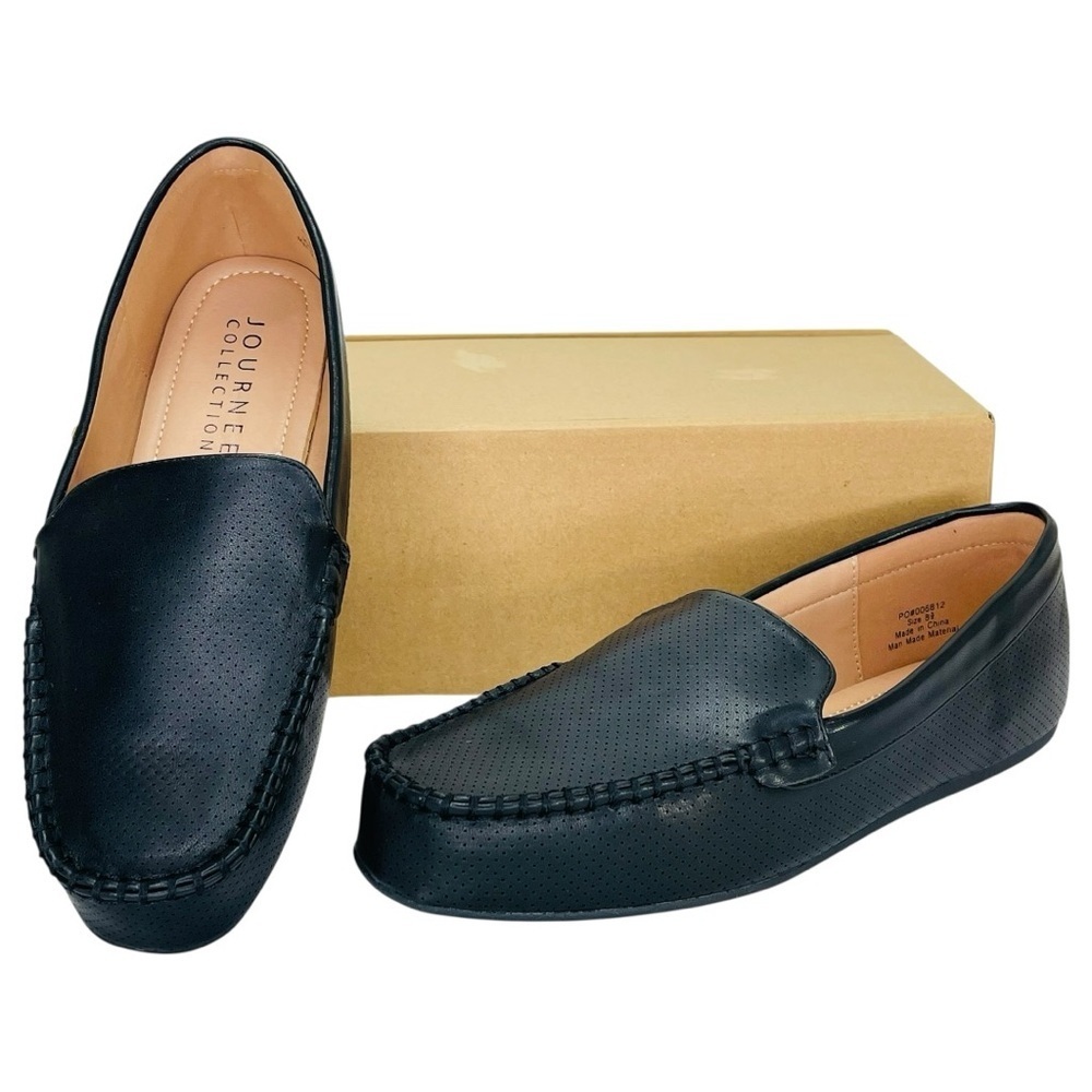 Journee Collection Halsey Black Faux Leather Womens Flats Size 8.5M - Picture 10 of 11